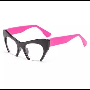 Pink and Black Retro Cateye Frames